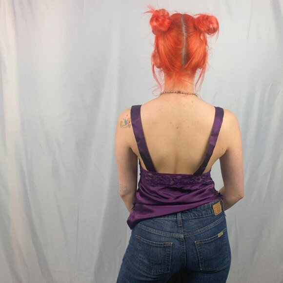 La Vie en Rose Purple Lace Camisole Top size small - Picture 3 of 7